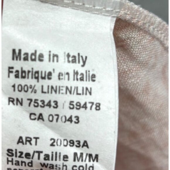 Terzo Millennio Womens Dress M 100% Linen Sleeveless Tunic Peach Floral - Picture 4 of 5